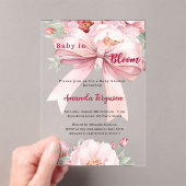 Blume Babyblüte pinkfarbene Bugglätte Kinderdusche Acryleinladungen (Insitu (Handheld))