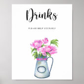 Blume Babydusche Getränke helfen Ihnen Poster (Vorne)
