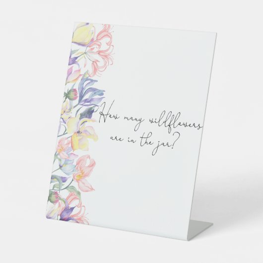 Blume Babydusche Rate wie viele Wildblumen Sockelschild (Vorderseite)