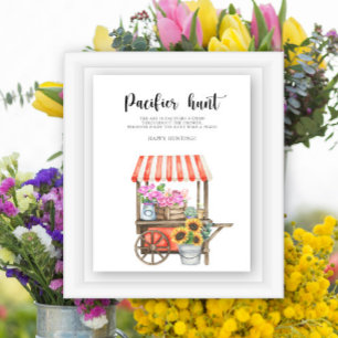 Blume Babydusche - Schnuller Jagd Spiel Poster