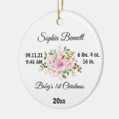Blume Baby's First Christmas & Custom Birth Stats Keramik Ornament (Links)