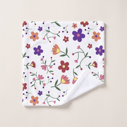 Blume Badhandtuch Set (Waschlappen)
