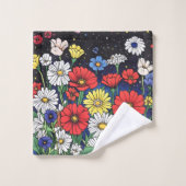 Blume Badhandtuch Set (Waschlappen)
