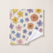 Blume Badhandtuch Set (Waschlappen)