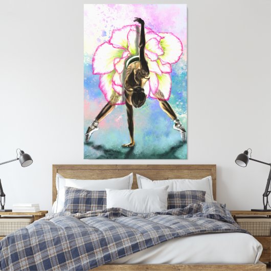Blume Ballerina Balletttänzerin Canvas Print Leinwanddruck (Insitu (Schlafzimmer))
