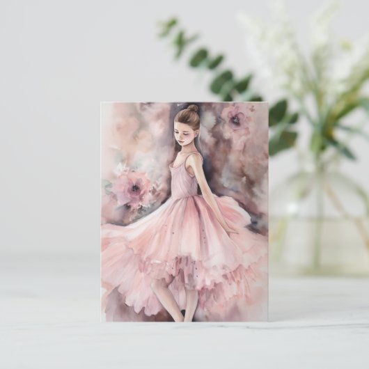 Blume Ballet Dancer Postkarte (Stehend Vorderseite)
