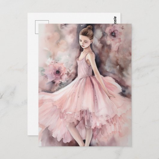 Blume Ballet Dancer Postkarte (Vorne/Hinten)