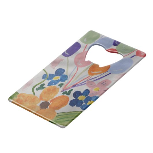 Blume & Balloons Flaschenöffner (Vorderseite Schrägansicht)