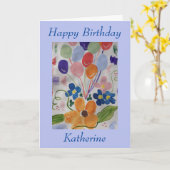 Blume & Balloons Geburtstag Karte (Gelbe Blume)