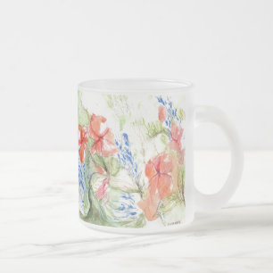 Blume Balsam und Lobelia Mattglastasse