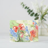 Blume Balsam und Lobelia Postkarte (Stehend Vorderseite)