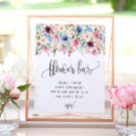 Blume Bar Aquarell Blume Blüte Poster<br><div class="desc">Dieses Schild zeigt ein wunderschönes Wasserfarben-Drop-Blumendesign,  eine Kalligraphie-Schriftzeiche und Ihren eigenen Text. Verwenden Sie das Vorlagenformular,  um Ihre Personalisierung hinzuzufügen.</div>