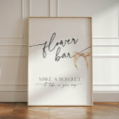 Blume Bar Beige Bow Brautparty Knüpfen an den Knot Sockelschild