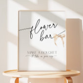 Blume Bar Beige Bow Brautparty Knüpfen an den Knot Sockelschild