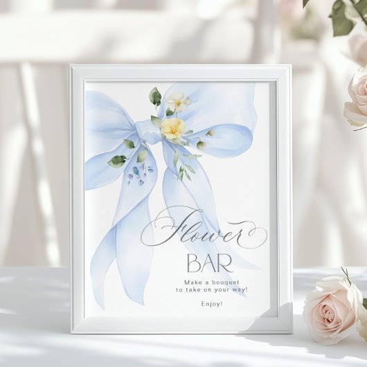 Blume Bar Blue Bow Blumenblume Bar Poster