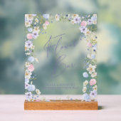 Blume Bar Blumenrosa Brautparty Acrylschild (Neutral)