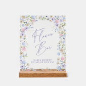 Blume Bar Blumenrosa Brautparty Acrylschild (Vorderseite)