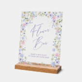 Blume Bar Blumenrosa Brautparty Acrylschild (Winkel)