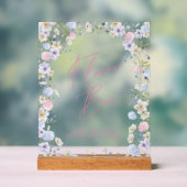 Blume Bar Blumenrosa Brautparty Acrylschild (Neutral)