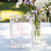 Blume Bar Blumenrosa Brautparty Acrylschild