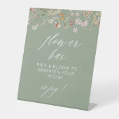 Blume Bar Boho Wildblume Brautparty Sockelschild (Vorderseite)