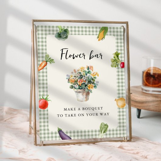 Blume Bar Brautparty-Tafelzeichen vom Markt Poster