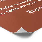 Blume Bar Brown White Brautparty Poster (Ecke)