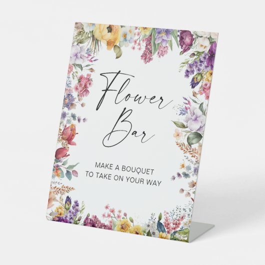 Blume Bar Garden Blume Brautparty Sockelschild (Vorderseite)