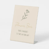 Blume Bar Handgezogenes Blumengarten Brautparty Sockelschild (Vorderseite)