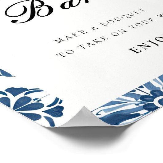 Blume Bar Lemon Positano Brautparty Zeichen Poster (Ecke)