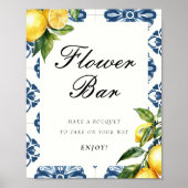 Blume Bar Lemon Positano Brautparty Zeichen Poster (Vorne)