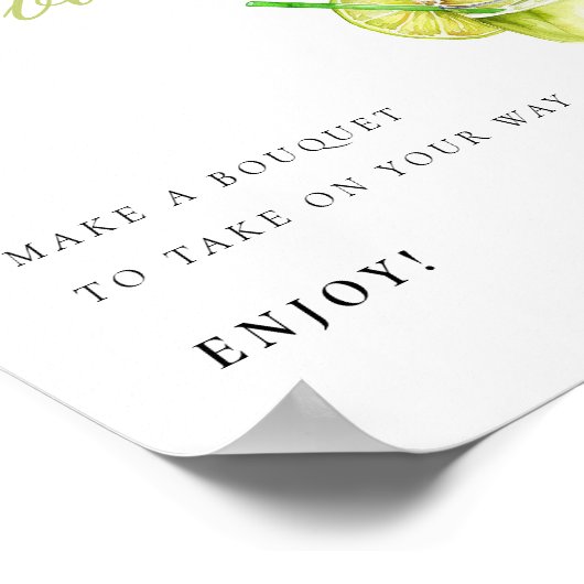 Blume Bar Mexican Fiesta Brautparty Zeichen Poster (Ecke)