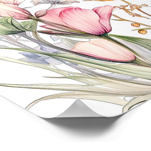 Blume Bar oder Wildblume Bloom Brautparty Poster (Ecke)