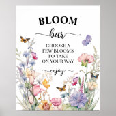 Blume Bar oder Wildblume Bloom Brautparty Poster (Vorne)