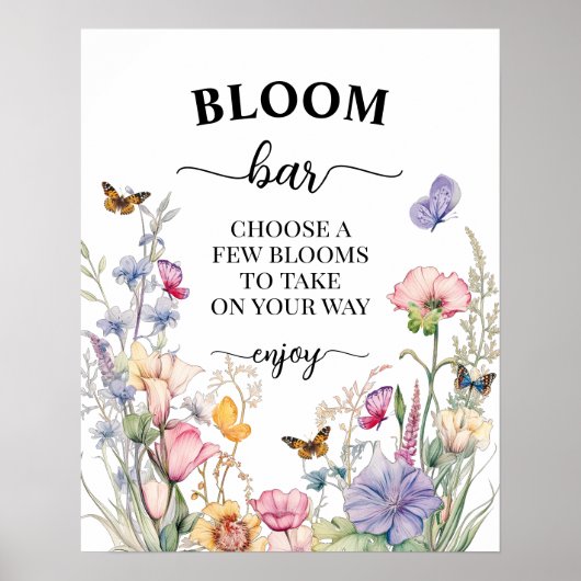 Blume Bar oder Wildblume Bloom Brautparty Poster (Vorne)