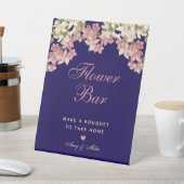 Blume Bar Pink Floral Navy Blue Orchias Skript Sockelschild (In SItu)