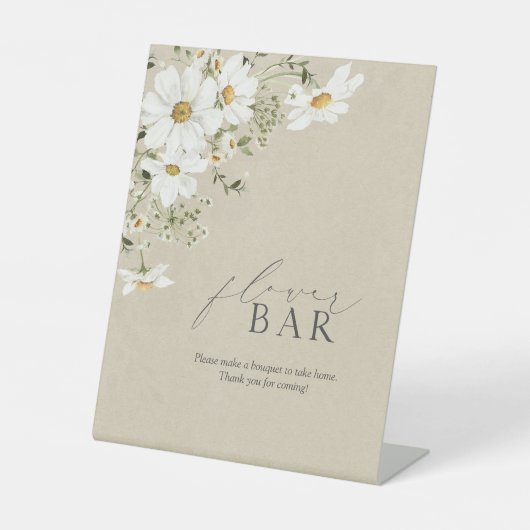 Blume Bar Rustikales Aquarell Brautparty Sockelschild (Vorderseite)