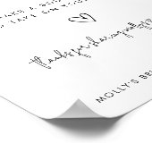 Blume Bar Schwarz & Weiß Minimalistisches Script m Poster (Ecke)