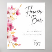 Blume Bar Signieren Liebe in Bloom Brautparty Poster (Vorne)
