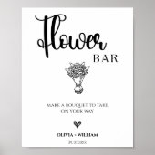 Blume Bar Wedding Bar Script-Zeichen Poster (Vorne)