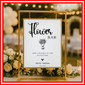 Blume Bar Wedding Bar Script-Zeichen Poster