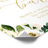 Blume Bar Weißes Brautparty Poster (Ecke)