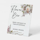 Blume Bar-Zeichen Brautparty Blume Sockelschild (Vorderseite)