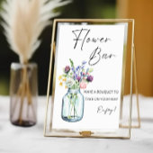Blume Bar Zeichen, Wildblume Bouquet Bar Print Poster