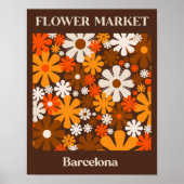 Blume Barcelona Retro 60er 70er Floral Poster (Vorne)