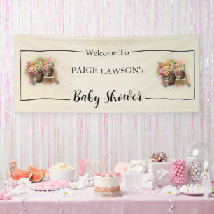 Blume Barrel Beige Baby Duschbanner Banner