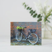 Blume Basket Bicycle, Kopenhagen, Dänemark Postkarte (Stehend Vorderseite)