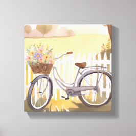 Blume Basket Bike | Floral Leinwanddruck