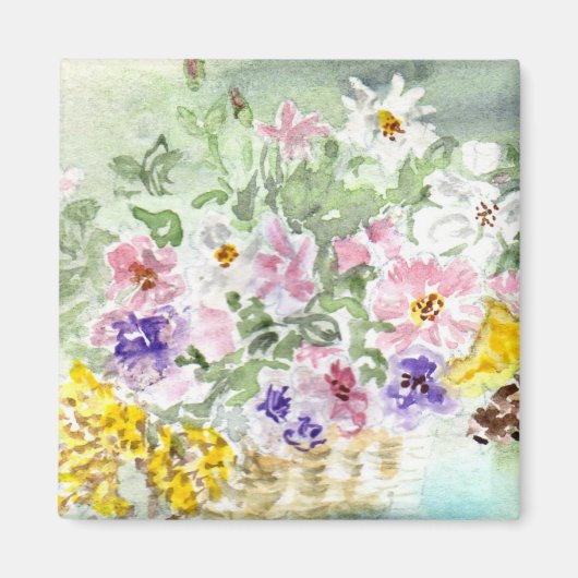 'Blume Basket' Magnet (Vorne)