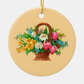 BLUME BASKET VINTAGES DESIGN KERAMIKORNAMENT (Vorne)